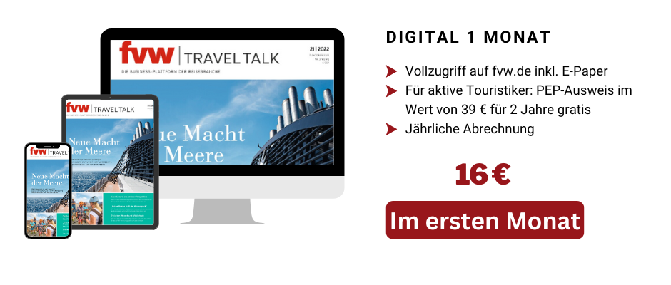 fvw|TravelTalk Digital: 1 Monat für 16 €!